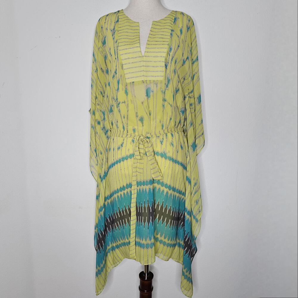 NWT BCBG Maxazria Women's Eva Scarf Print Lemongrass Dress Size S